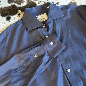 TODD SNYDER Blue Button‎ Down Long Sleeve Shirt Cotton Size 16